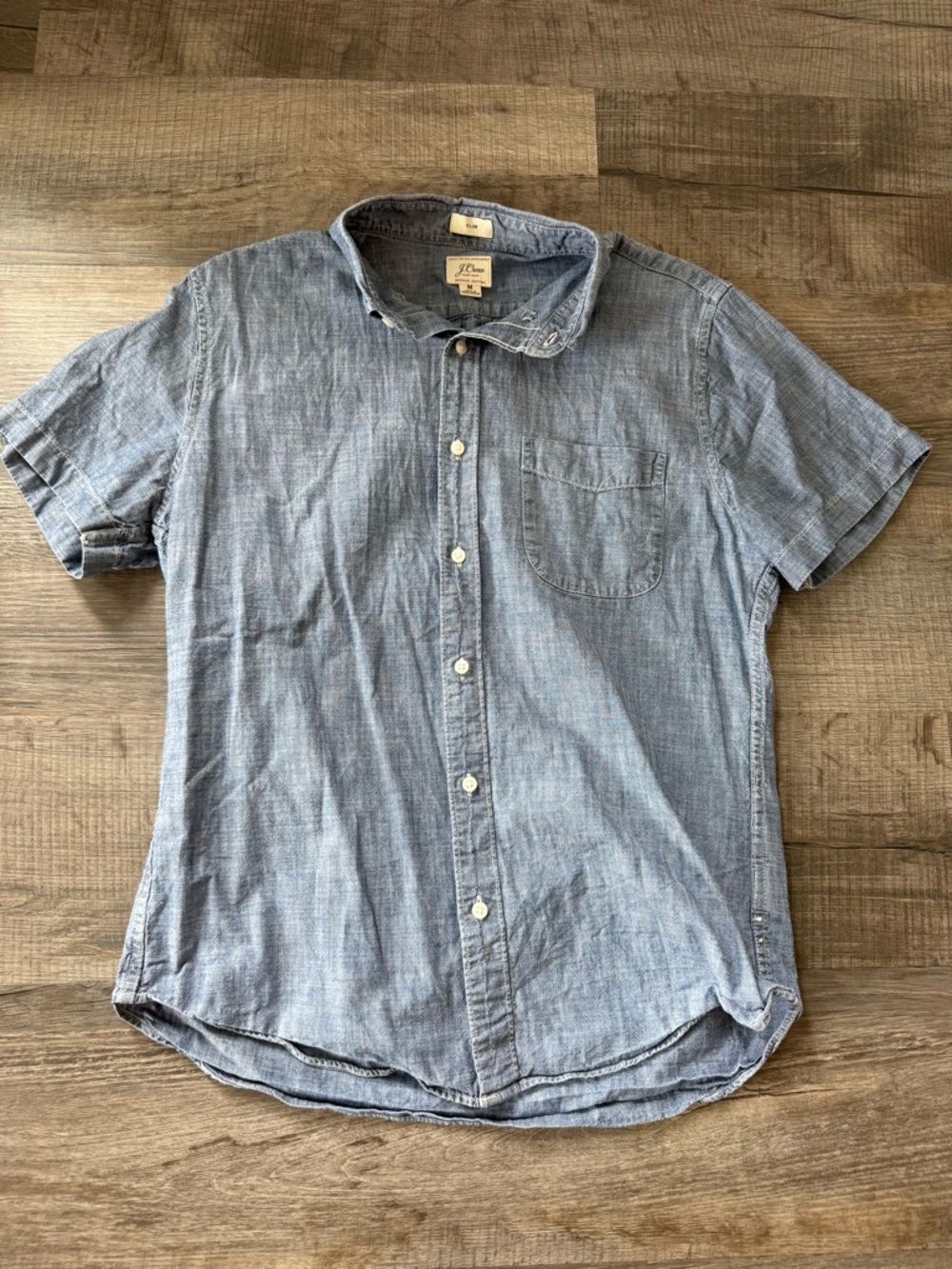 Men’s J.Crew  Casual Short-Sleeve Chambray Shirt - Light Blue